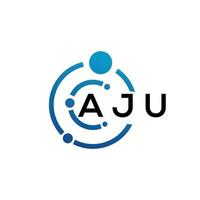 création de logo de lettre aju sur fond noir. concept de logo de lettre initiales créatives aju. conception de lettre aju. vecteur