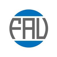 création de logo de lettre fav sur fond blanc. concept de logo de cercle d'initiales créatives fav. conception de lettre fav. vecteur