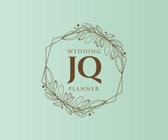 jq initiales lettre mariage monogramme logos collection, modèles minimalistes et floraux modernes dessinés à la main pour cartes d'invitation, réservez la date, identité élégante pour restaurant, boutique, café en image vectorielle vecteur