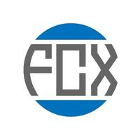 création de logo de lettre fcx sur fond blanc. concept de logo de cercle d'initiales créatives fcx. conception de lettre fcx. vecteur