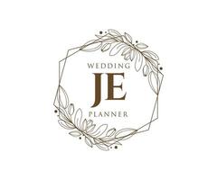 je initiales lettre mariage monogramme logos collection, modèles minimalistes et floraux modernes dessinés à la main pour cartes d'invitation, réservez la date, identité élégante pour restaurant, boutique, café en image vectorielle vecteur