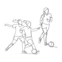 illustration vectorielle de filles jouant au football vecteur