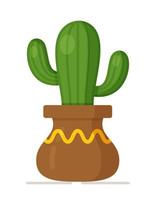 illustration vectorielle du concept de cactus. belles fleurs de chambre dans des vases. trois plantes dans des vases. fond blanc vecteur