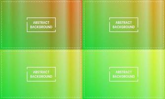 quatre ensembles de dégradé orange, jaune et vert avec éclat vertical. style abstrait, simple, flou, moderne et coloré. utiliser pour l'arrière-plan, la toile de fond, le papier peint, la carte, la couverture, l'affiche, la bannière ou le dépliant vecteur