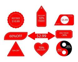 collection de différentes étiquettes de prix vecteur