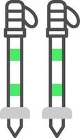 conception d'icônes créatives de bâtons de ski vecteur