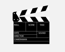 réalisateur de clap de film pour le cinéma avec des inscriptions sur fond blanc vecteur