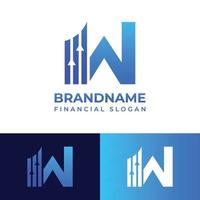 lettre w logo graphique financier, adapté à toute entreprise liée à la finance avec w initiales. vecteur