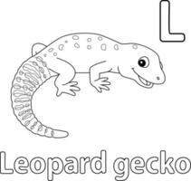 gecko léopard alphabet abc isolé coloration l vecteur
