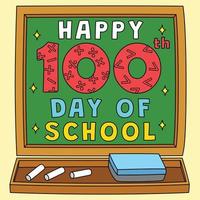 joyeux 100e jour d'école dessin animé coloré vecteur