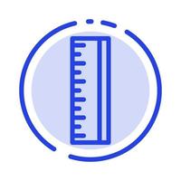 échelle conception concepteur bleu ligne pointillée icône de la ligne vecteur