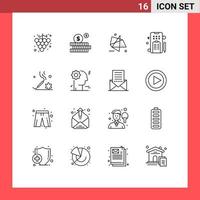 16 icônes créatives signes et symboles modernes de bâton d'encens graphiques d'aromathérapie stylo de téléphone éléments de conception vectoriels modifiables vecteur