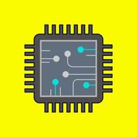 conception de vecteur d'icône de puce de processeur