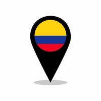 vecteur de drapeau de pays colombie avec conception de broche de localisation