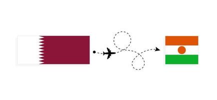 vol et voyage du qatar au niger par concept de voyage en avion de passagers vecteur