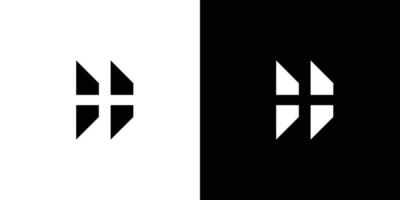 création de logo moderne et unique lettre hh initiales vecteur