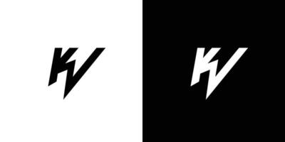 création de logo moderne et unique lettre kw initiales vecteur