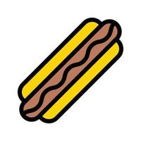 illustration vectorielle de hot-dog sur fond. symboles de qualité premium. icônes vectorielles pour le concept et la conception graphique. vecteur