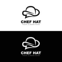 logo de chapeau de chef, image vectorielle de chef de restaurant, design pour restaurant, restauration, charcuterie, boulangerie vecteur