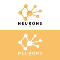 logo de neurone, création de logo de molécule, vecteur et, illustration de modèle