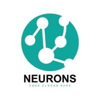 logo de neurone, création de logo de molécule, vecteur et, illustration de modèle