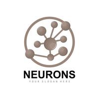 logo de neurone, création de logo de molécule, vecteur et, illustration de modèle