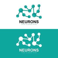 logo de neurone, création de logo de molécule, vecteur et, illustration de modèle