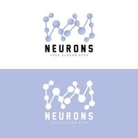 logo de neurone, création de logo de molécule, vecteur et, illustration de modèle