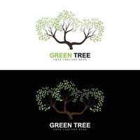 logo d'arbre, conception d'arbres verts et de bois, illustration de forêt, jeux d'arbres pour enfants vecteur