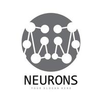 logo de neurone, création de logo de molécule, vecteur et, illustration de modèle