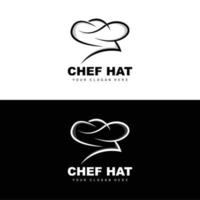 logo de chapeau de chef, image vectorielle de chef de restaurant, design pour restaurant, restauration, charcuterie, boulangerie vecteur