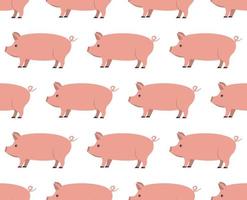 illustration vectorielle, modèle sans couture avec des nez de cochons mignons. vecteur