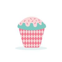 cupcake sucré et délicieux, gâteau crémeux, illustration vectorielle vecteur