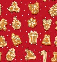 motif de noël sans couture vectoriel dans les cookies eps 10