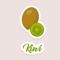mignon vecteur autocollant fruit kiwi icônes. style plat.