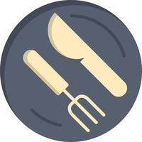 déjeuner plat cuillère couteau plat couleur icône vecteur icône modèle de bannière