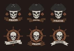 Pirate banner logo template vecteur gratuit