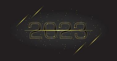 nouvel an 2023 fond de couleur dégradé doré pour vecteur de conception de médias sociaux