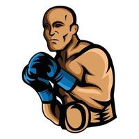 illustration vectorielle de boxeur masculin vecteur