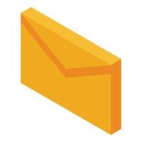 icône de courrier jaune, style isométrique vecteur