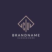 cv logo monogramme initial avec un design de style rectangle vecteur