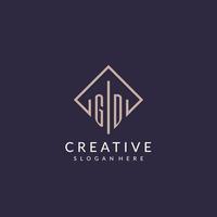 logo monogramme initial gd avec un design de style rectangle vecteur