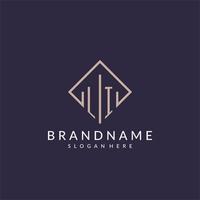 logo monogramme initial li avec un design de style rectangle vecteur