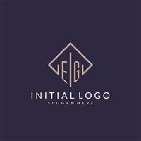 par exemple, logo monogramme initial avec un design de style rectangle vecteur