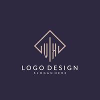 logo monogramme initial vx avec un design de style rectangle vecteur