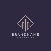 logo monogramme initial fi avec un design de style rectangle vecteur