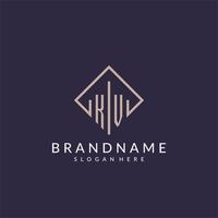 logo monogramme initial kv avec un design de style rectangle vecteur