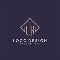 logo monogramme initial lk avec un design de style rectangle vecteur