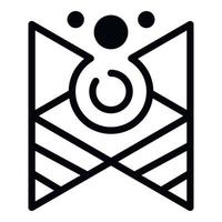 icône d'alchimie d'emblème, style de contour vecteur