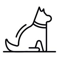 icône de chien assis heureux, style de contour vecteur